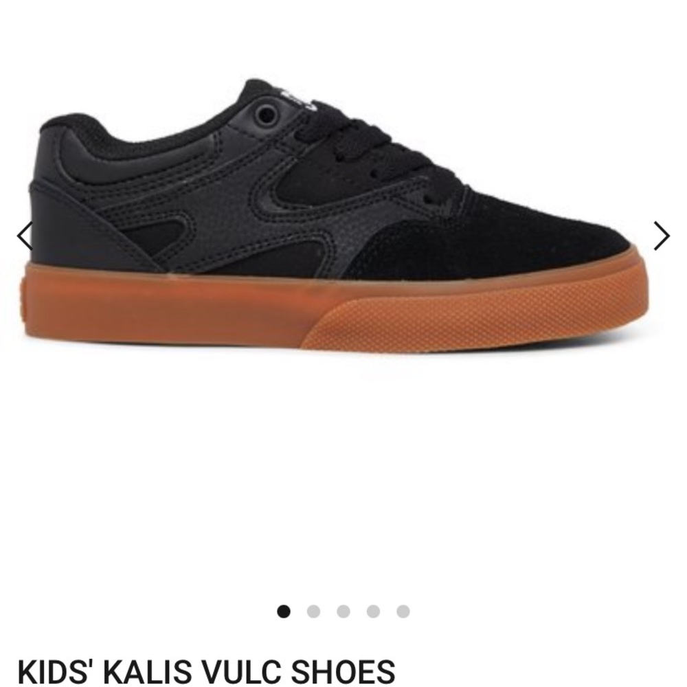 Brand New pair of Boys DC Shoes, Black, Size 4, Kalis Vulc